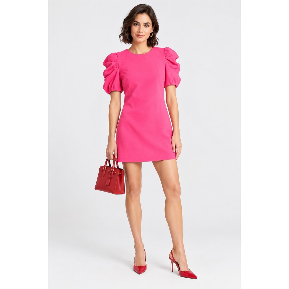 New Alice + Olivia Pink Puff Short Sleeve Mini Dress Size 14